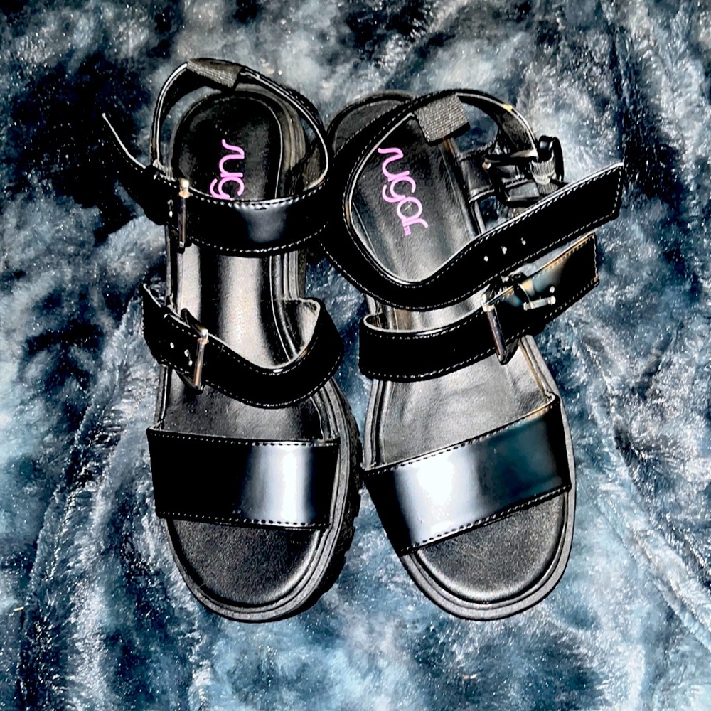 Black platform shoes